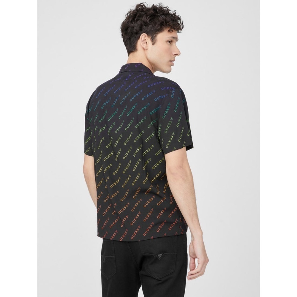 New GUESS Rustie Rainbow Plain (JBLK)SZ XL - Picture 3 of 7